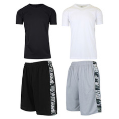 Men's 4-Piece Moisture-Wicking Performance Short Sleeve & Mesh Shorts product